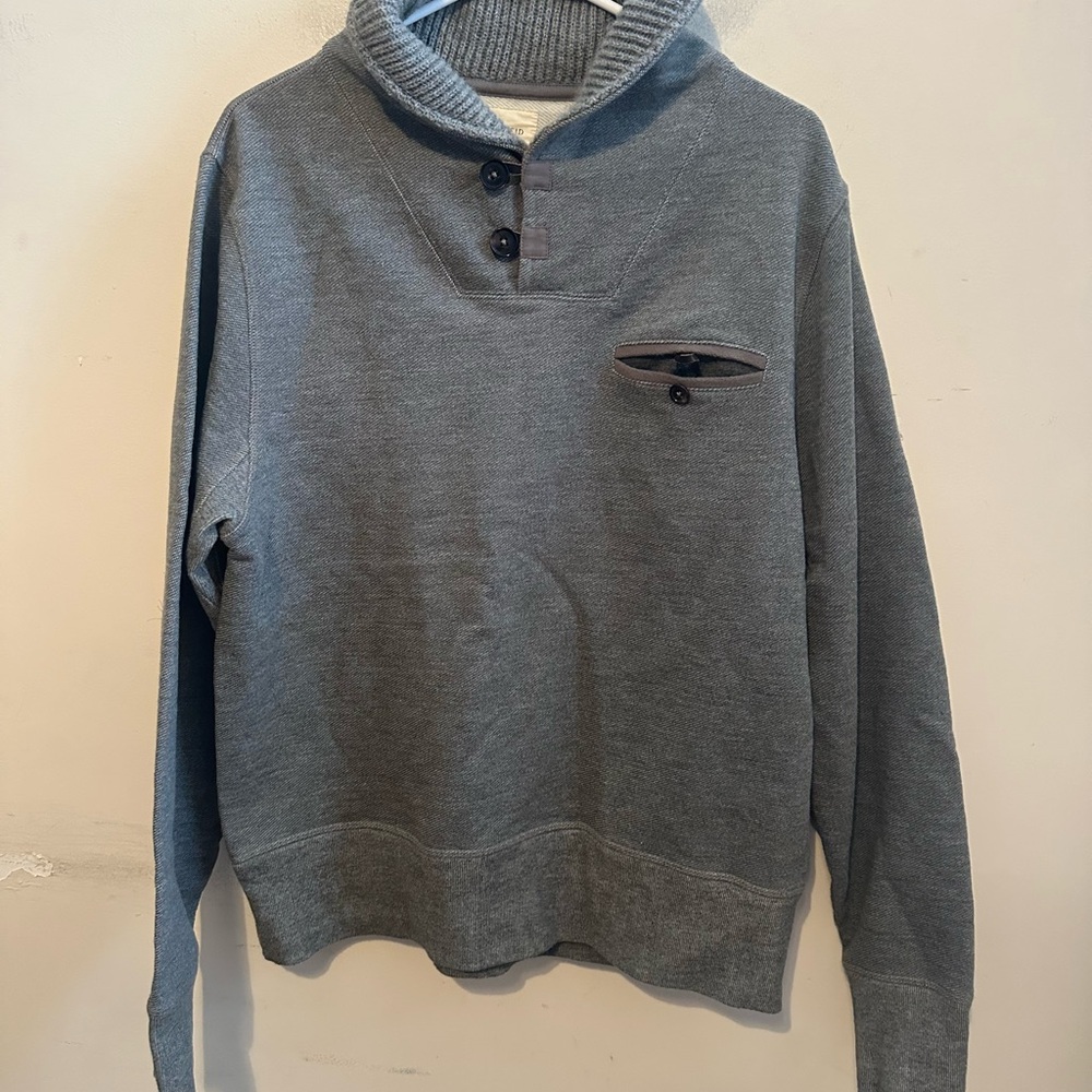 Billy Reid Shiloh Shawl Collar Sweater Men’s X-Large Gray Cotton Blend